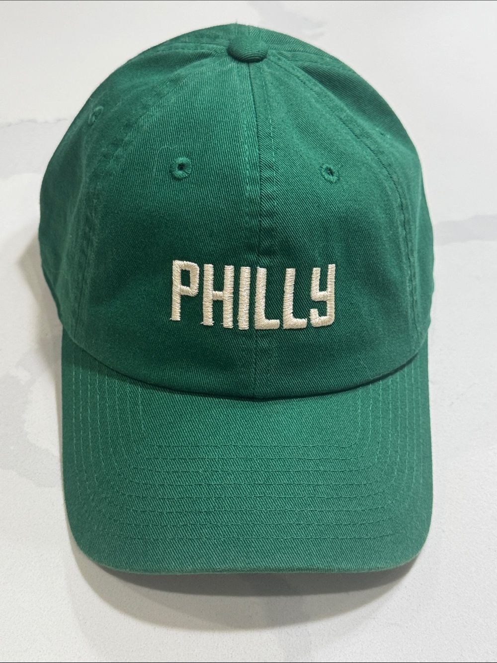 Anthropologie Green 'PHILLY' Embroidered Baseball Cap